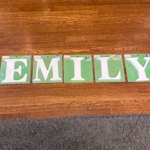 E-M-I-L-Y Kids Line 8 Inch White Wall Letters